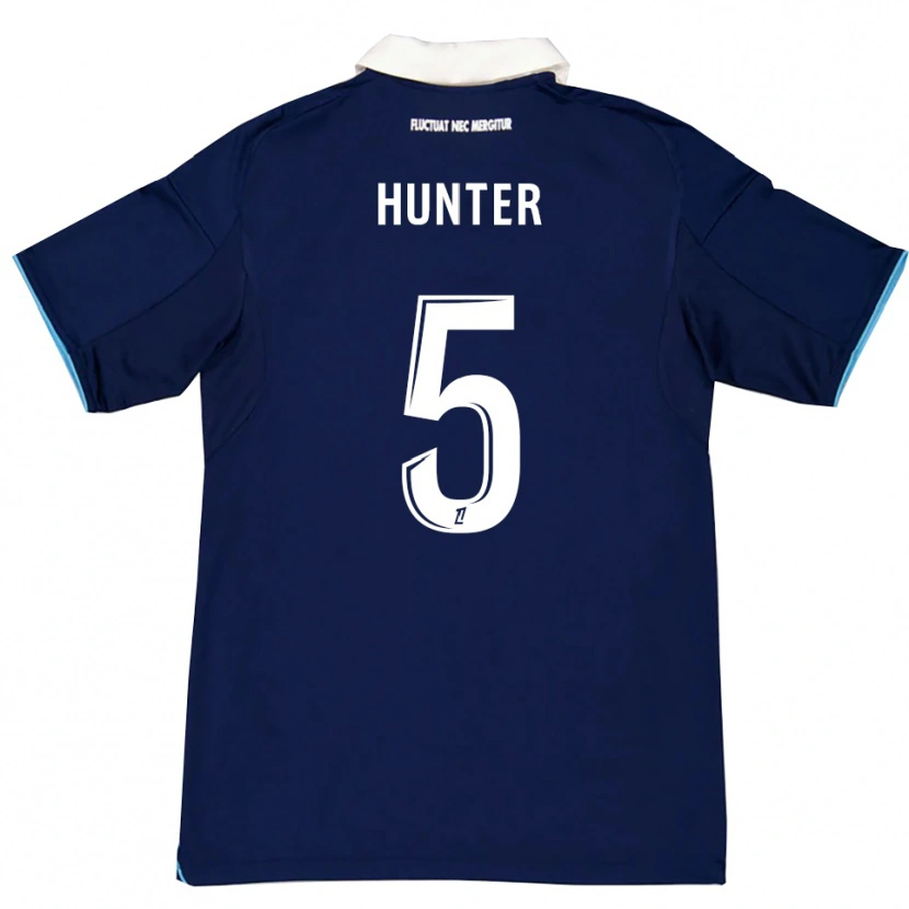 Danxen Kinderen Sarah Hunter #5 Donkerblauw Wit Thuisshirt Thuistenue 2025/26 T-Shirt