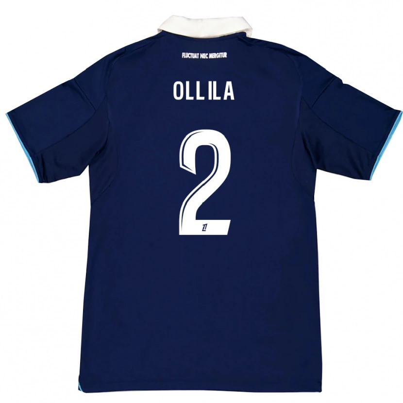 Danxen Kinderen Tuomas Ollila #2 Donkerblauw Wit Thuisshirt Thuistenue 2025/26 T-Shirt