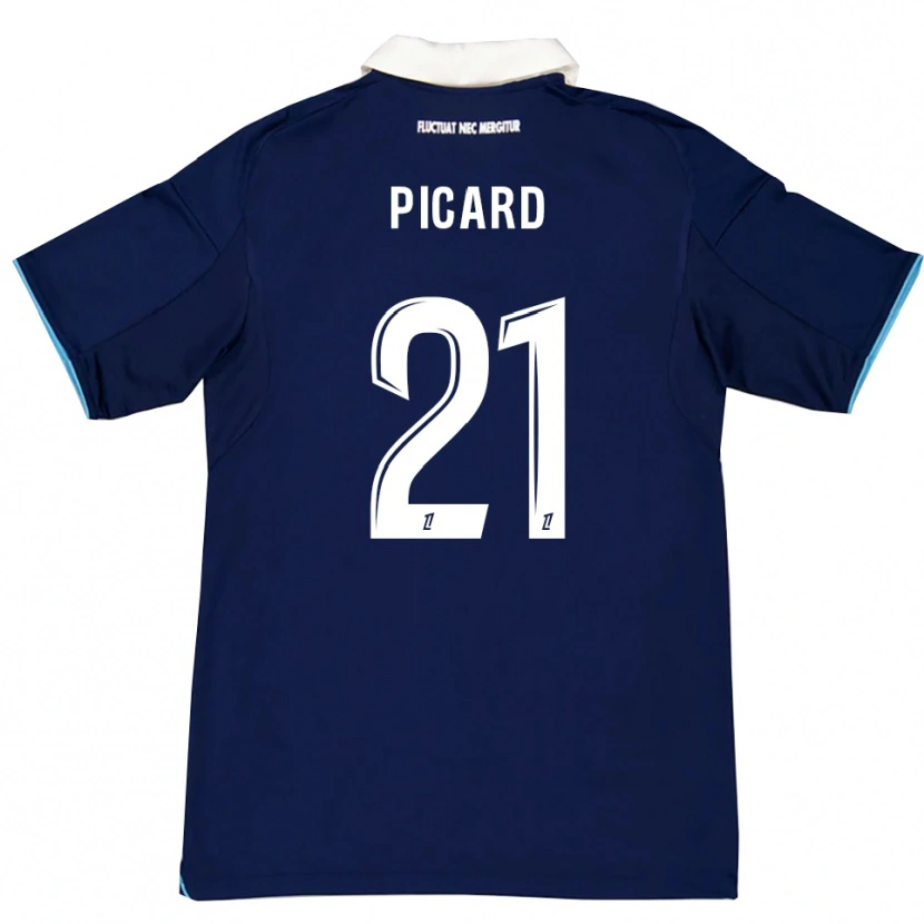 Danxen Kinderen Océane Picard #21 Donkerblauw Wit Thuisshirt Thuistenue 2025/26 T-Shirt