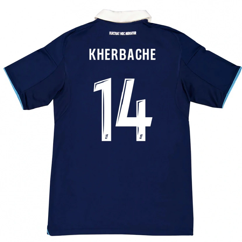 Danxen Kinderen Yoann Kherbache #14 Donkerblauw Wit Thuisshirt Thuistenue 2025/26 T-Shirt
