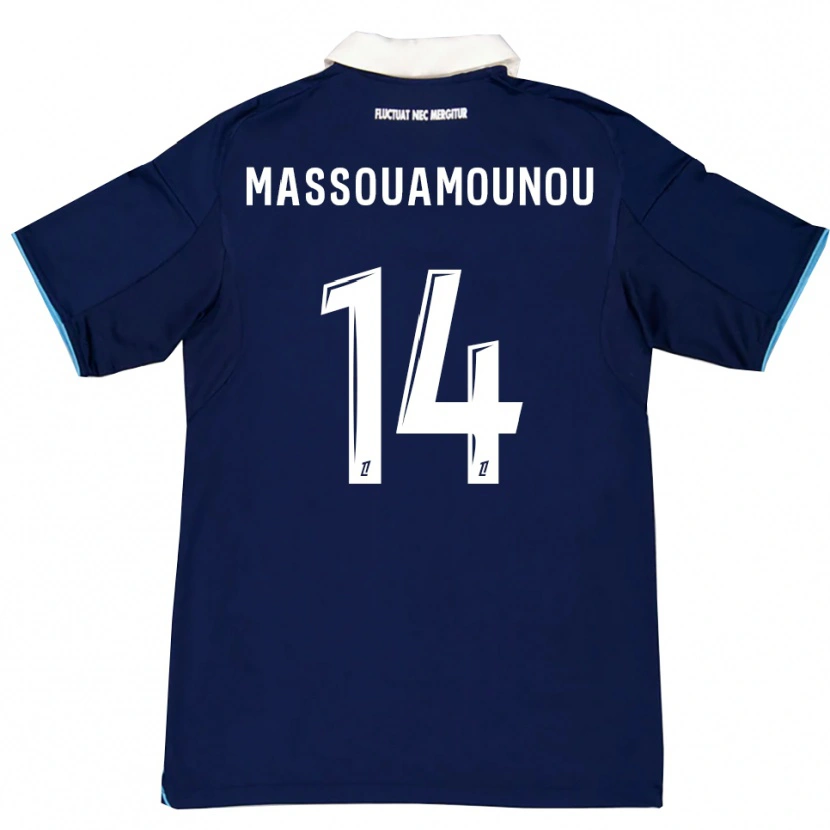 Danxen Kinderen Patino Massouamounou #14 Donkerblauw Wit Thuisshirt Thuistenue 2025/26 T-Shirt