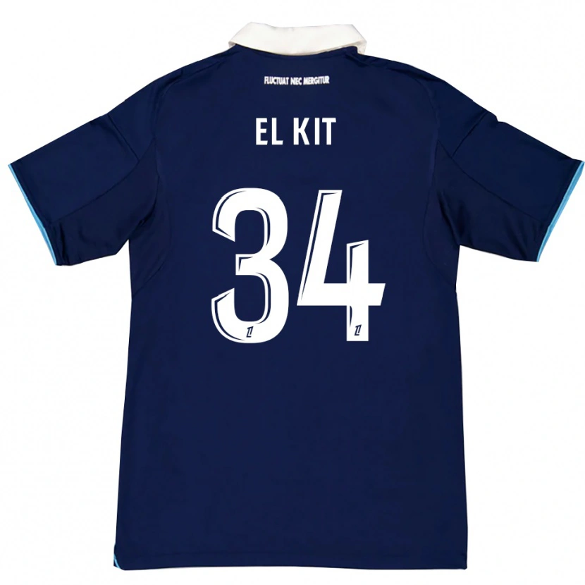 Danxen Kinderen Kamil El Kit #34 Donkerblauw Wit Thuisshirt Thuistenue 2025/26 T-Shirt