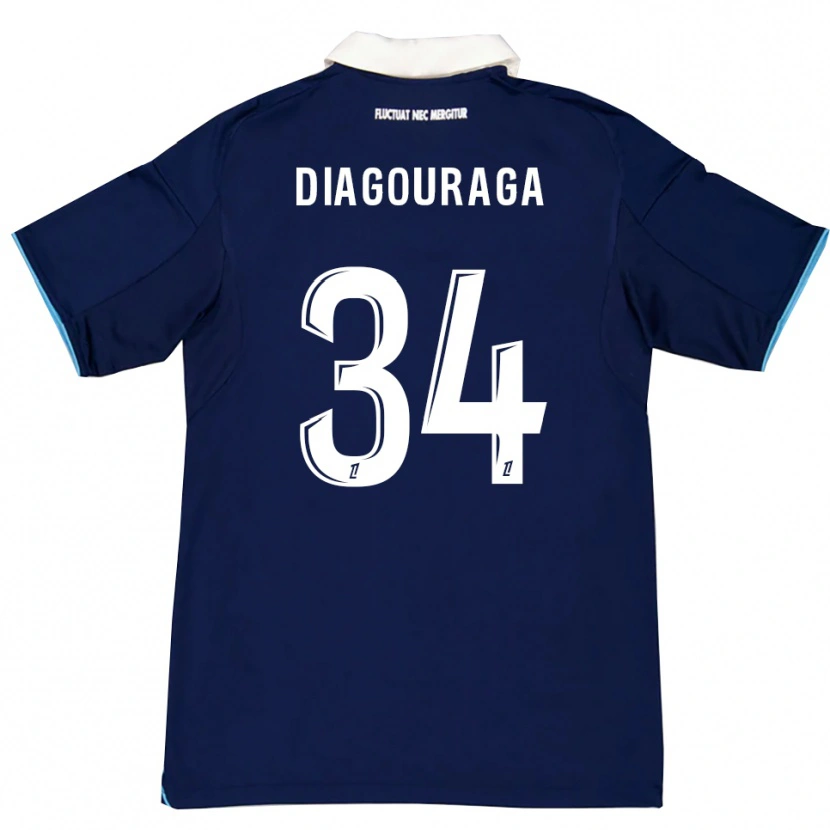 Danxen Kinderen Djibril Diagouraga #34 Donkerblauw Wit Thuisshirt Thuistenue 2025/26 T-Shirt