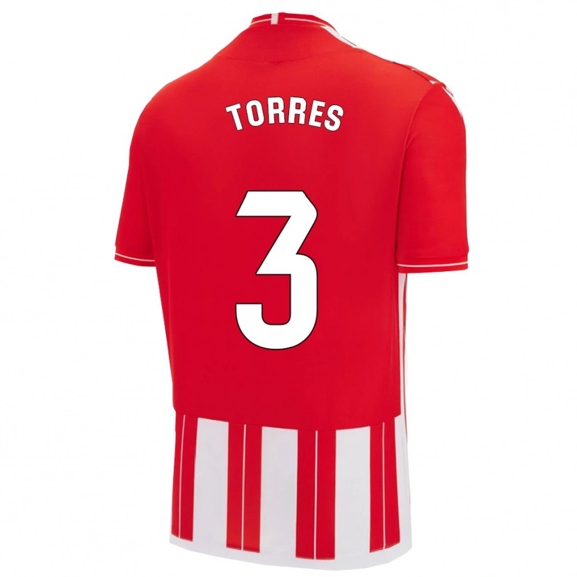Danxen Kinderen Álex Torres #3 Rood Wit Thuisshirt Thuistenue 2025/26 T-Shirt