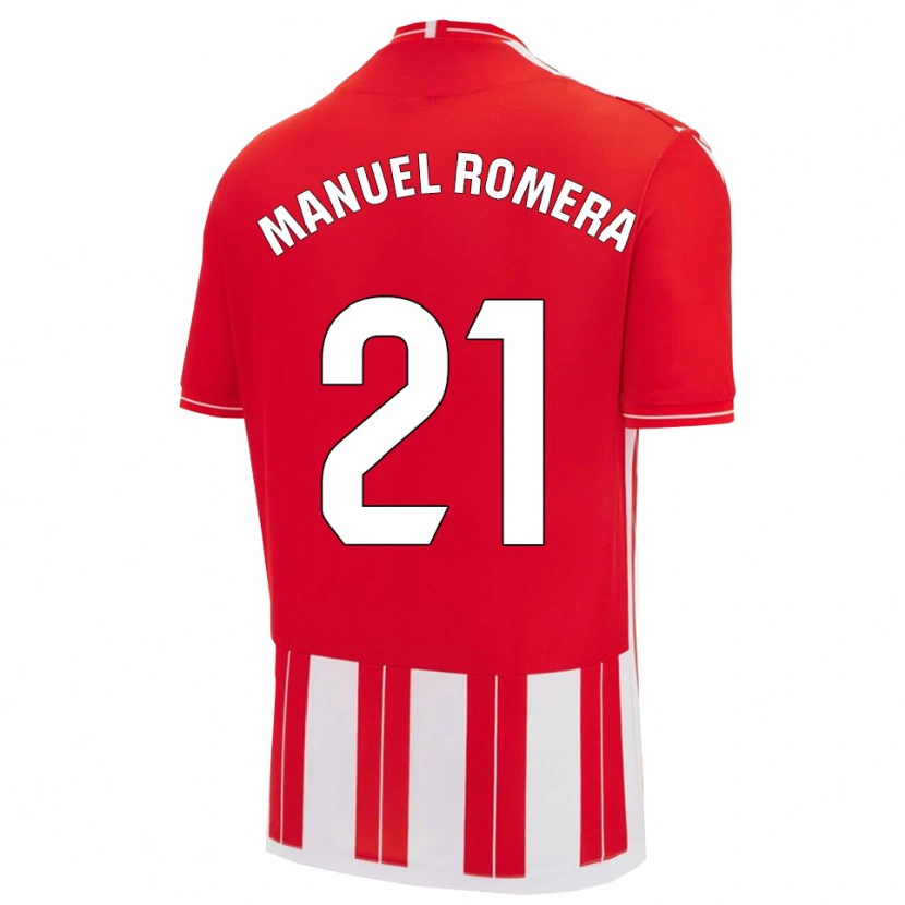 Danxen Kinderen José Manuel Romera #21 Rood Wit Thuisshirt Thuistenue 2025/26 T-Shirt