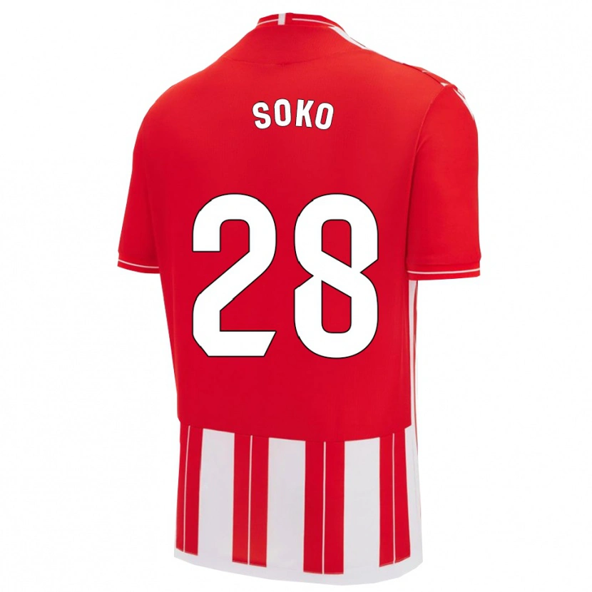 Danxen Kinderen Patrick Soko #28 Rood Wit Thuisshirt Thuistenue 2025/26 T-Shirt