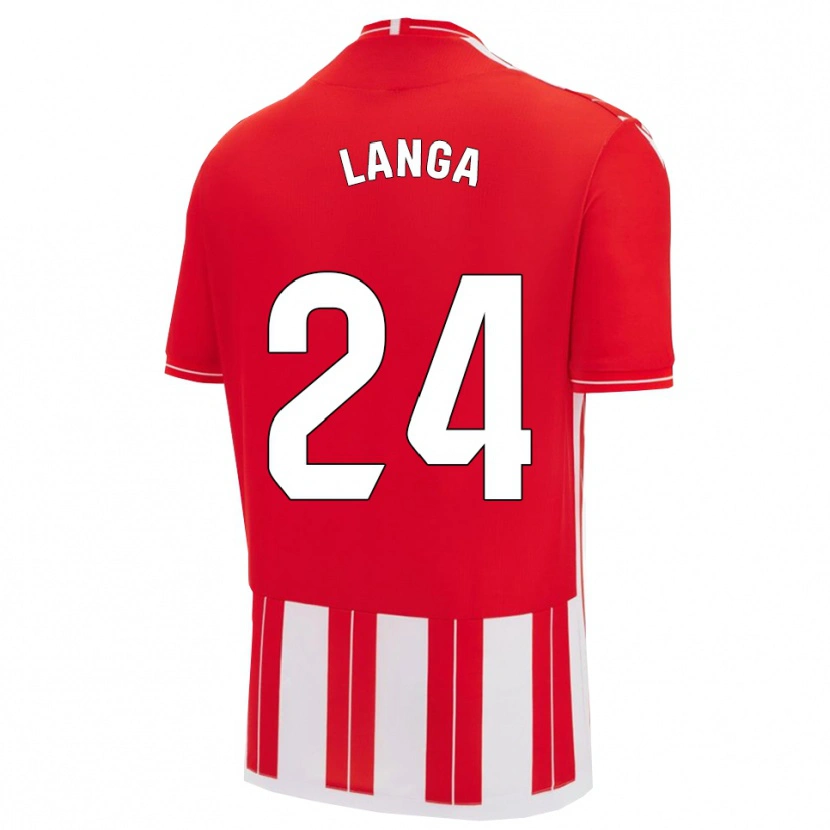 Danxen Kinderen Bruno Langa #24 Rood Wit Thuisshirt Thuistenue 2025/26 T-Shirt