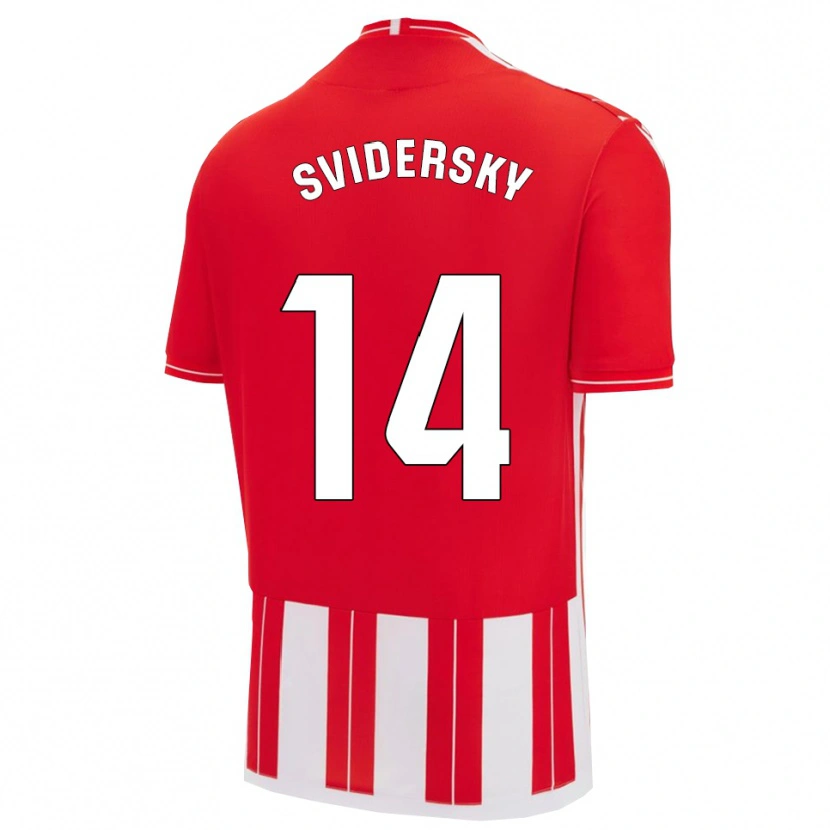 Danxen Kinderen Martin Svidersky #14 Rood Wit Thuisshirt Thuistenue 2025/26 T-Shirt