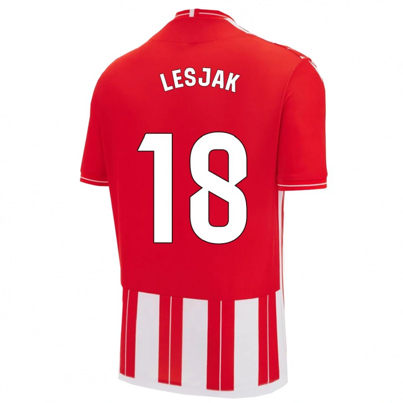 Danxen Kinderen Viktor Lesjak #18 Rood Wit Thuisshirt Thuistenue 2025/26 T-Shirt