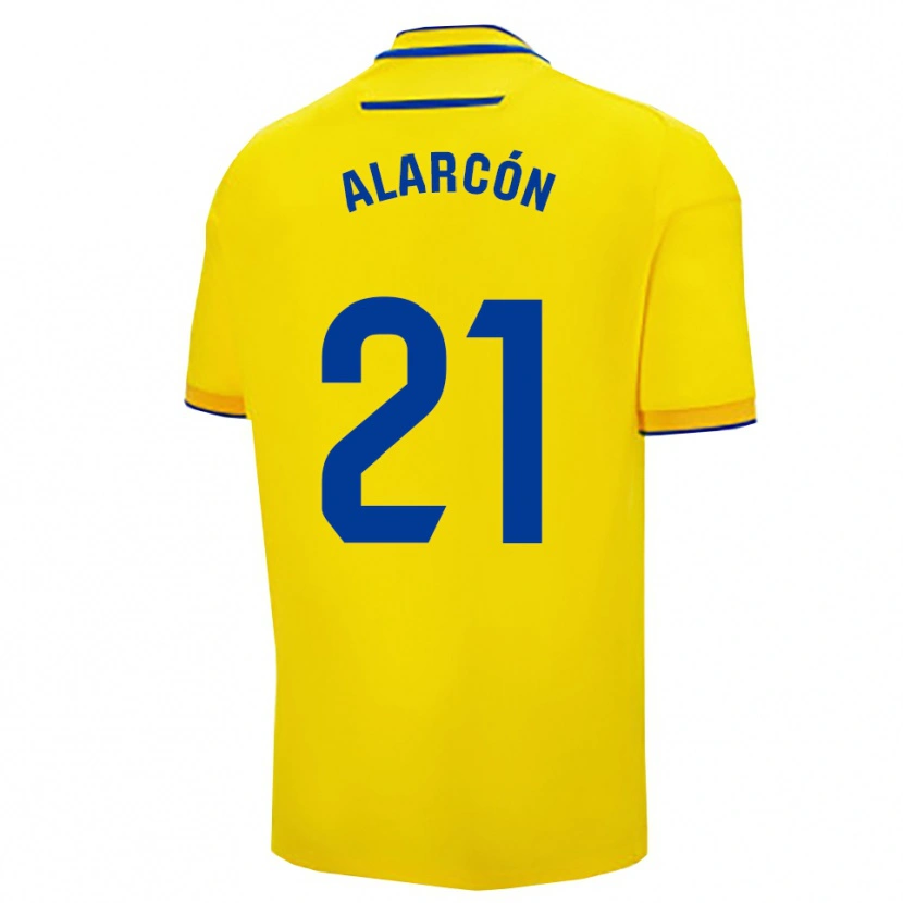 Danxen Kinderen Tomás Alarcón #21 Geel Marineblauw Thuisshirt Thuistenue 2025/26 T-Shirt