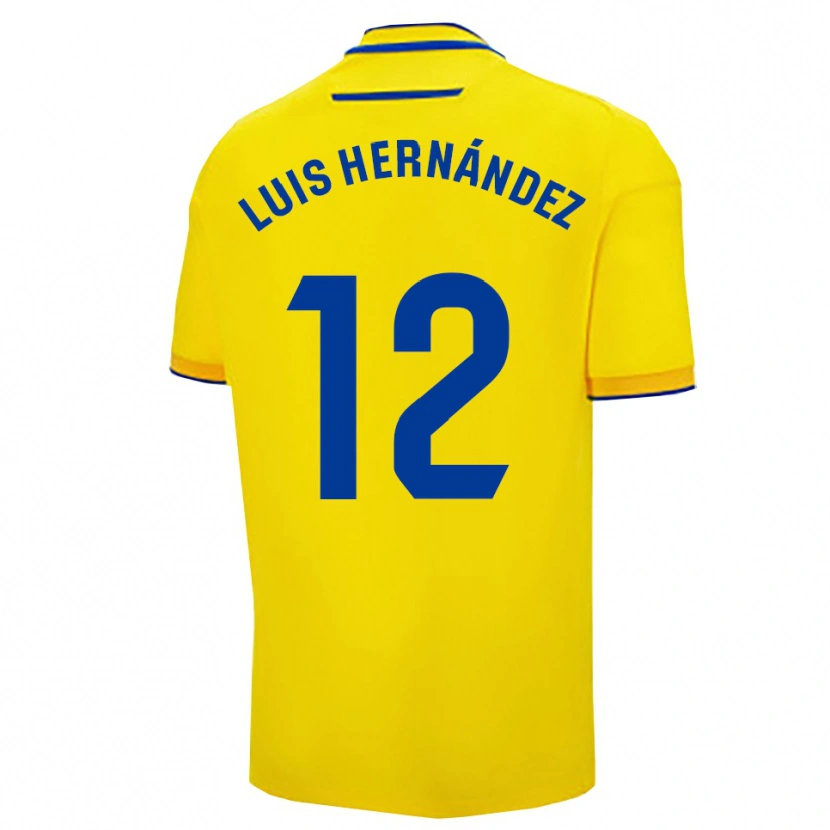 Danxen Kinderen Luis Hernández #12 Geel Marineblauw Thuisshirt Thuistenue 2025/26 T-Shirt