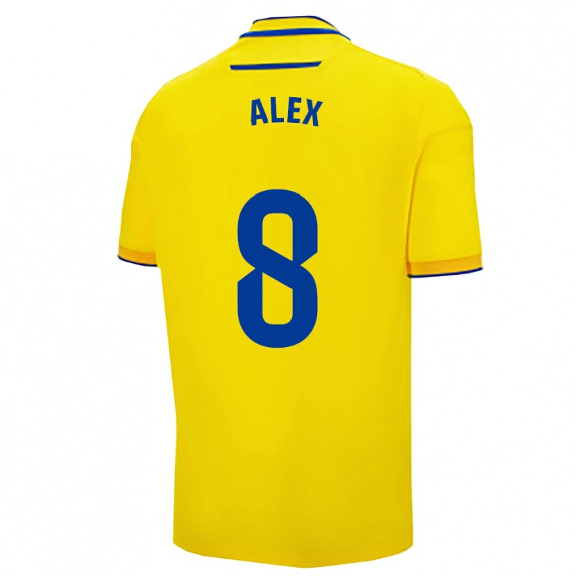 Danxen Kinderen Álex Fernández #8 Geel Marineblauw Thuisshirt Thuistenue 2025/26 T-Shirt