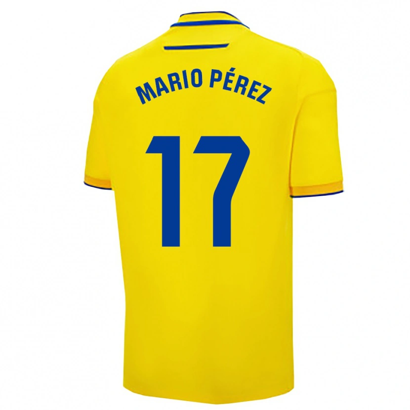 Danxen Kinderen Mario Pérez #17 Geel Marineblauw Thuisshirt Thuistenue 2025/26 T-Shirt