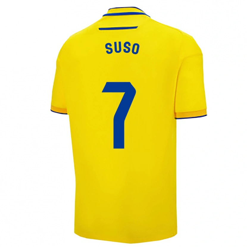 Danxen Kinderen Suso #7 Geel Marineblauw Thuisshirt Thuistenue 2025/26 T-Shirt