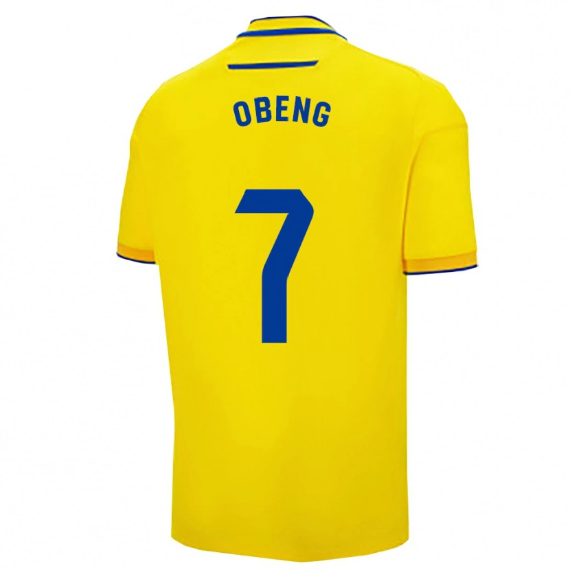 Danxen Kinderen Isaac Obeng #7 Geel Marineblauw Thuisshirt Thuistenue 2025/26 T-Shirt
