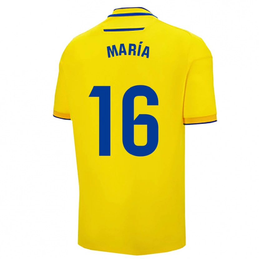 Danxen Kinderen María Llorente #16 Geel Marineblauw Thuisshirt Thuistenue 2025/26 T-Shirt
