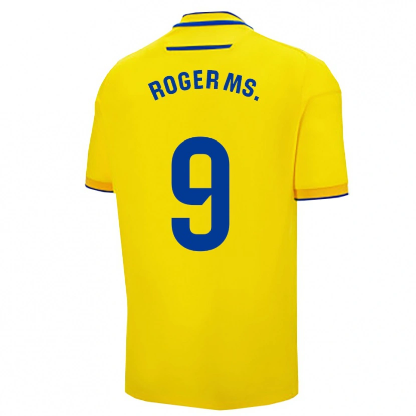 Danxen Kinderen Roger Martí #9 Geel Marineblauw Thuisshirt Thuistenue 2025/26 T-Shirt