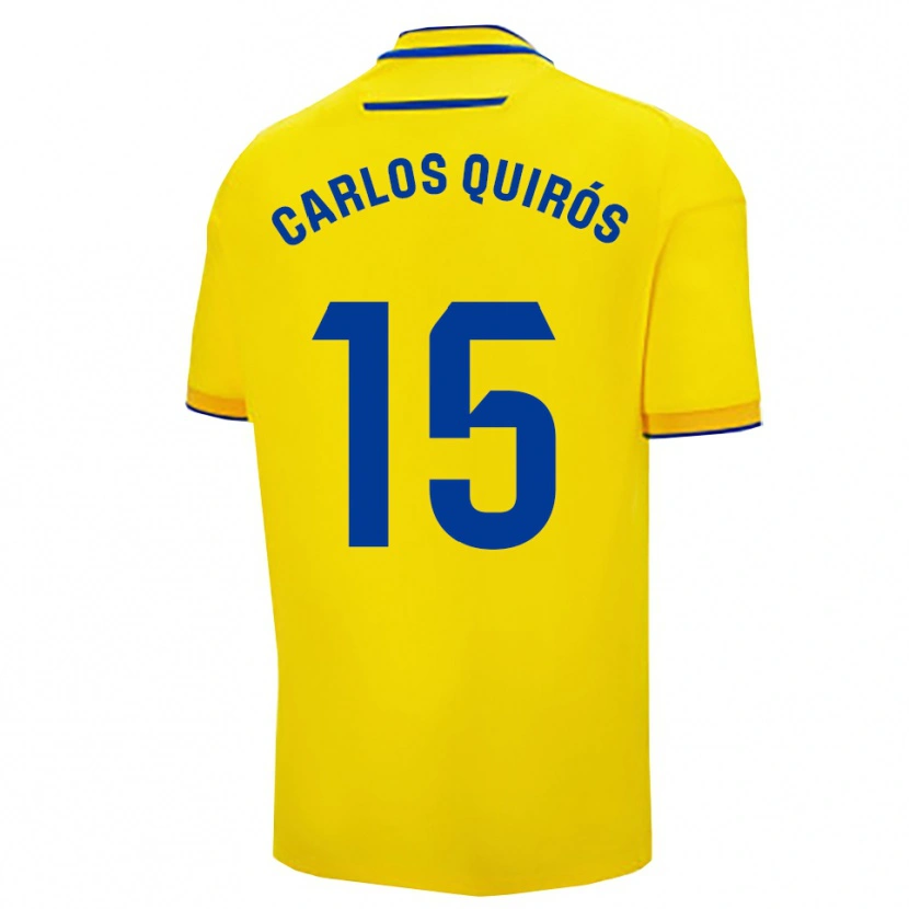 Danxen Kinderen Juan Carlos Quirós #15 Geel Marineblauw Thuisshirt Thuistenue 2025/26 T-Shirt
