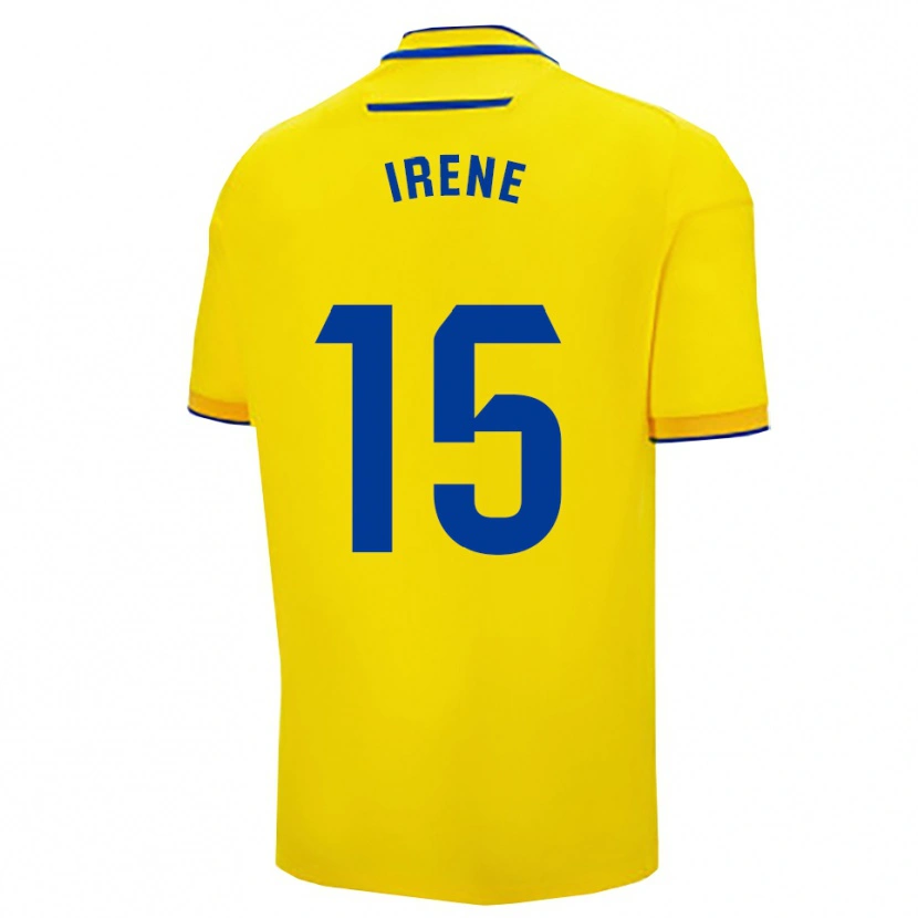 Danxen Kinderen Irene Laseca Perez #15 Geel Marineblauw Thuisshirt Thuistenue 2025/26 T-Shirt