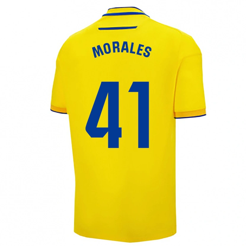 Danxen Kinderen Luis Morales #41 Geel Marineblauw Thuisshirt Thuistenue 2025/26 T-Shirt