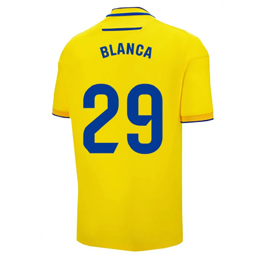 Danxen Kinderen Blanca Gómez Fernández #29 Geel Marineblauw Thuisshirt Thuistenue 2025/26 T-Shirt