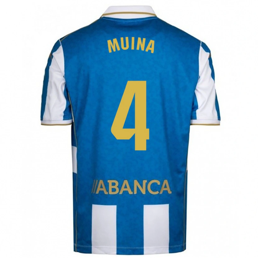 Danxen Kinderen Henar Muiña #4 Wit Blauw Thuisshirt Thuistenue 2025/26 T-Shirt