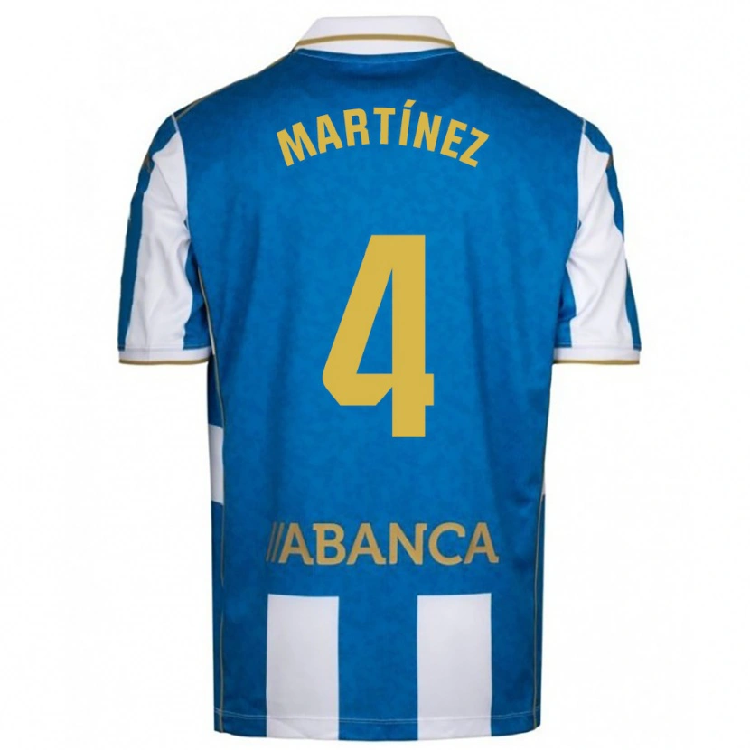 Danxen Kinderen Pablo Martínez #4 Wit Blauw Thuisshirt Thuistenue 2025/26 T-Shirt