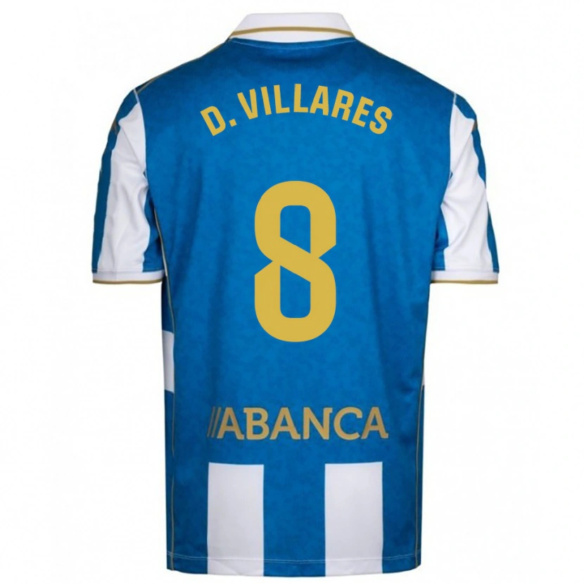 Danxen Kinderen Diego Villares #8 Wit Blauw Thuisshirt Thuistenue 2025/26 T-Shirt