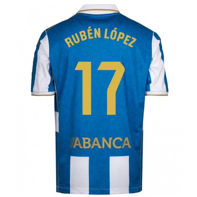 Danxen Kinderen Rubén López #17 Wit Blauw Thuisshirt Thuistenue 2025/26 T-Shirt