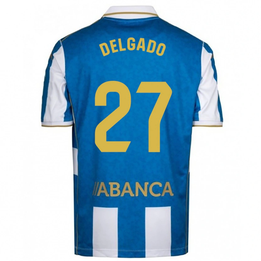 Danxen Kinderen Álex Delgado #27 Wit Blauw Thuisshirt Thuistenue 2025/26 T-Shirt