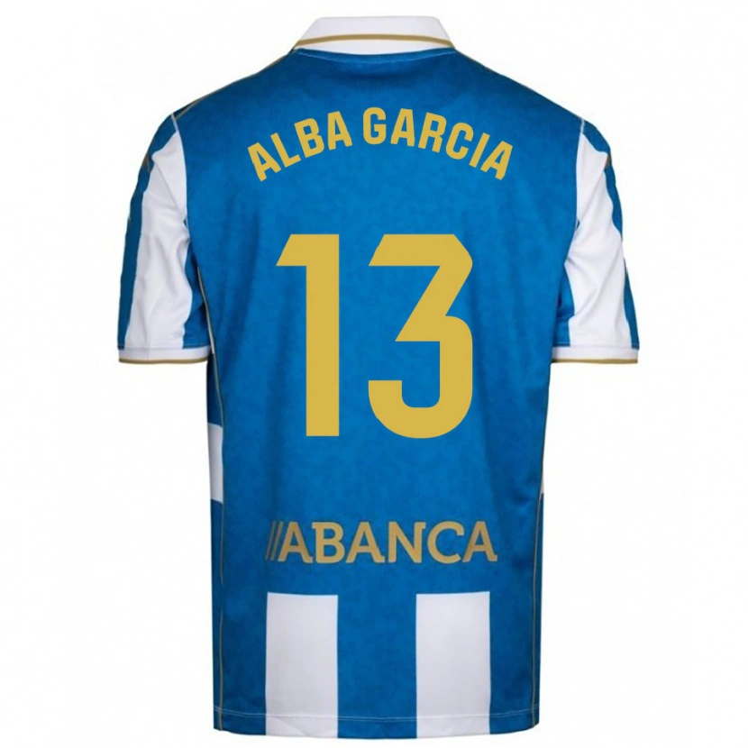 Danxen Kinderen Lucía Alba García #13 Wit Blauw Thuisshirt Thuistenue 2025/26 T-Shirt
