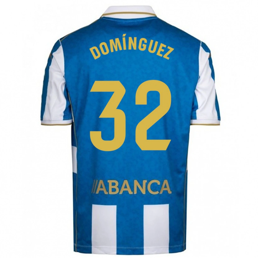 Danxen Kinderen David Domínguez #32 Wit Blauw Thuisshirt Thuistenue 2025/26 T-Shirt