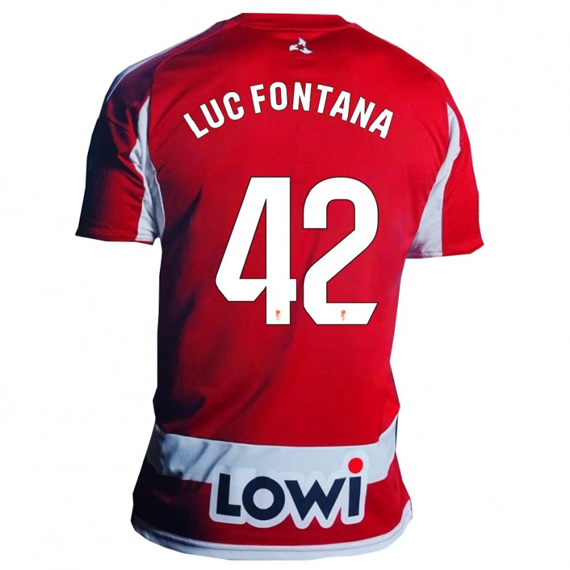 Danxen Kinderen Jean Luc Fontana #42 Rood Wit Thuisshirt Thuistenue 2025/26 T-Shirt