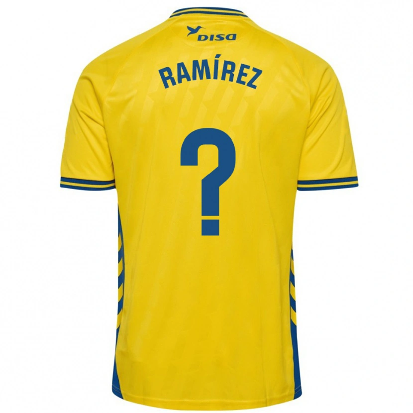 Danxen Kinderen Daniel Ramírez #0 Geel Blauw Thuisshirt Thuistenue 2025/26 T-Shirt