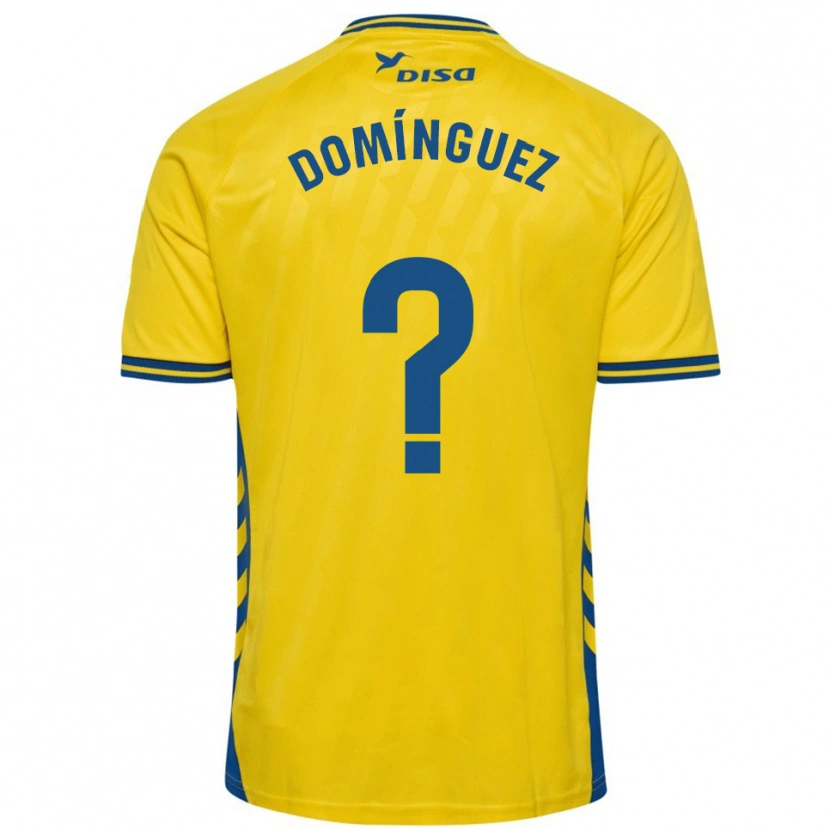 Danxen Kinderen Carlos Domínguez #0 Geel Blauw Thuisshirt Thuistenue 2025/26 T-Shirt