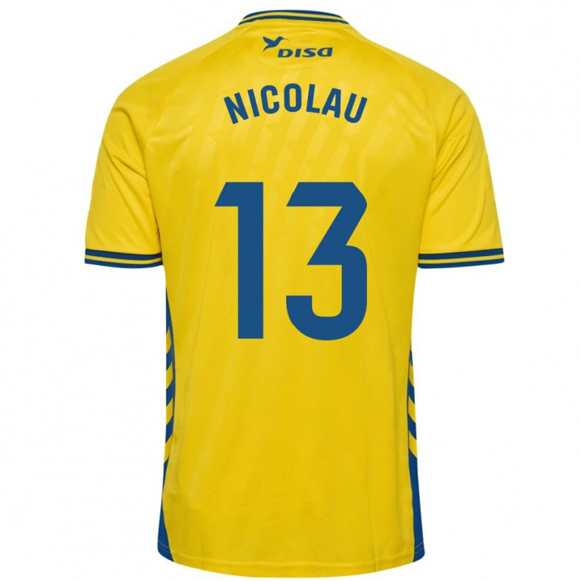 Danxen Kinderen Nacho Nicolau #13 Geel Blauw Thuisshirt Thuistenue 2025/26 T-Shirt