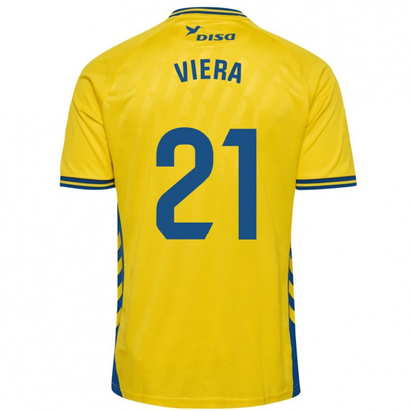 Danxen Kinderen Jonathan Viera #21 Geel Blauw Thuisshirt Thuistenue 2025/26 T-Shirt
