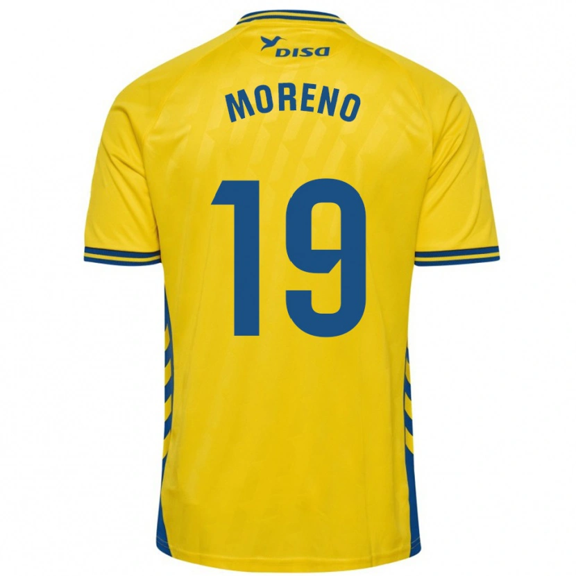 Danxen Kinderen Fernando Moreno #19 Geel Blauw Thuisshirt Thuistenue 2025/26 T-Shirt