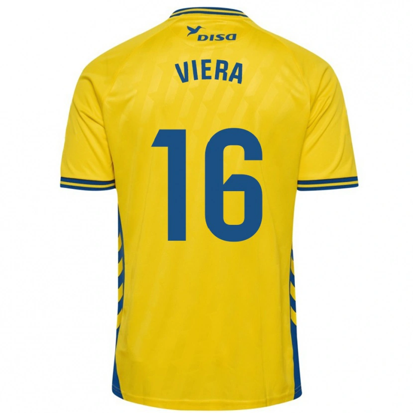 Danxen Kinderen Sergio Viera #16 Geel Blauw Thuisshirt Thuistenue 2025/26 T-Shirt