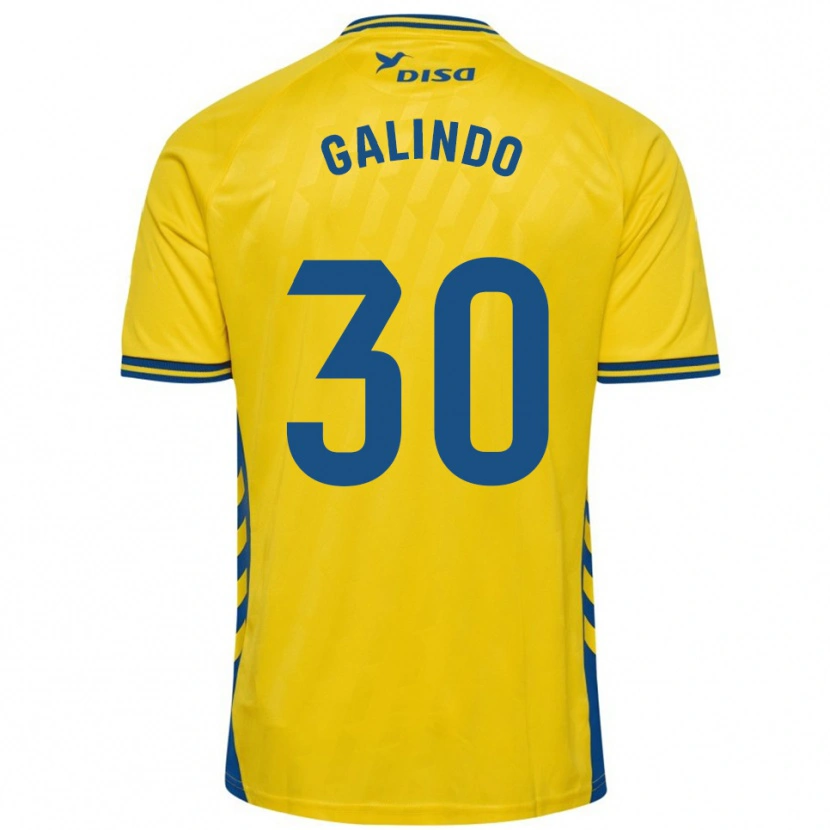 Danxen Kinderen Cristian Galindo #30 Geel Blauw Thuisshirt Thuistenue 2025/26 T-Shirt