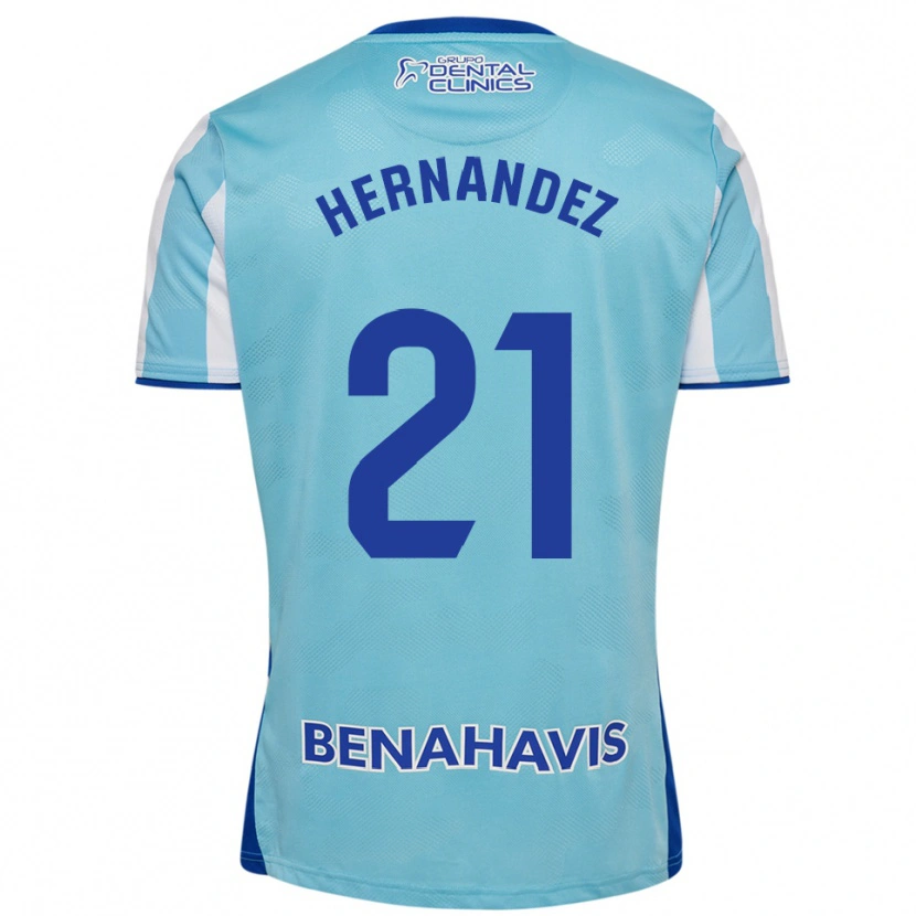 Danxen Kinderen Juan Hernández #21 Hemelsblauw Wit Thuisshirt Thuistenue 2025/26 T-Shirt