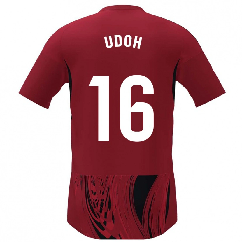 Danxen Kinderen Isaac Udoh #16 Rood Zwart Thuisshirt Thuistenue 2025/26 T-Shirt