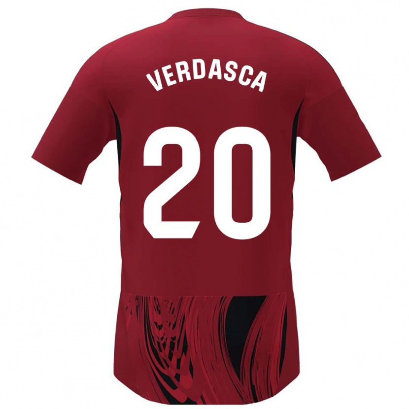 Danxen Kinderen Diogo Verdasca #20 Rood Zwart Thuisshirt Thuistenue 2025/26 T-Shirt