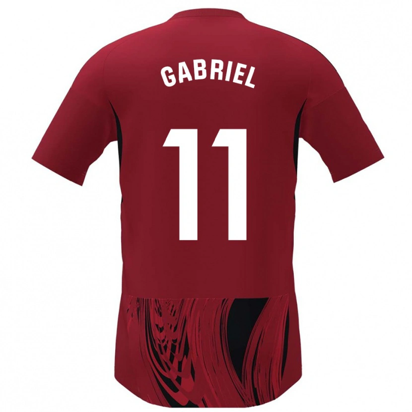 Danxen Kinderen Sergio Gabriel #11 Rood Zwart Thuisshirt Thuistenue 2025/26 T-Shirt