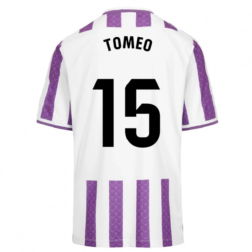 Danxen Kinderen Pablo Tomeo #15 Paars Wit Thuisshirt Thuistenue 2025/26 T-Shirt