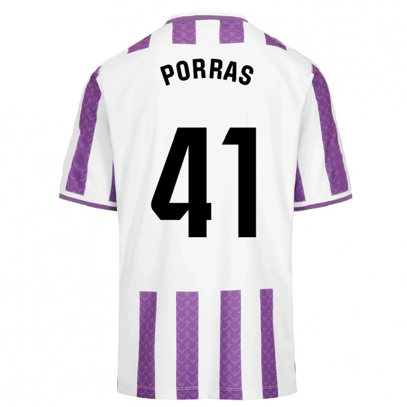 Danxen Kinderen César Porras #41 Paars Wit Thuisshirt Thuistenue 2025/26 T-Shirt