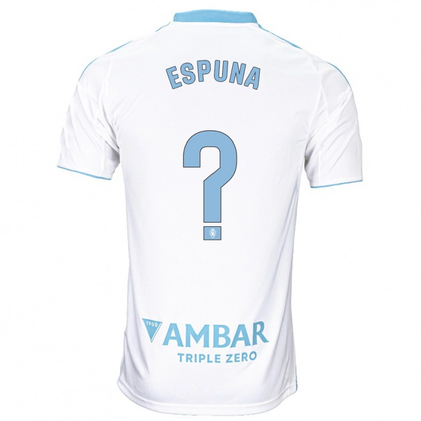 Danxen Kinderen Nico Espuña #0 Wit Hemelsblauw Thuisshirt Thuistenue 2025/26 T-Shirt