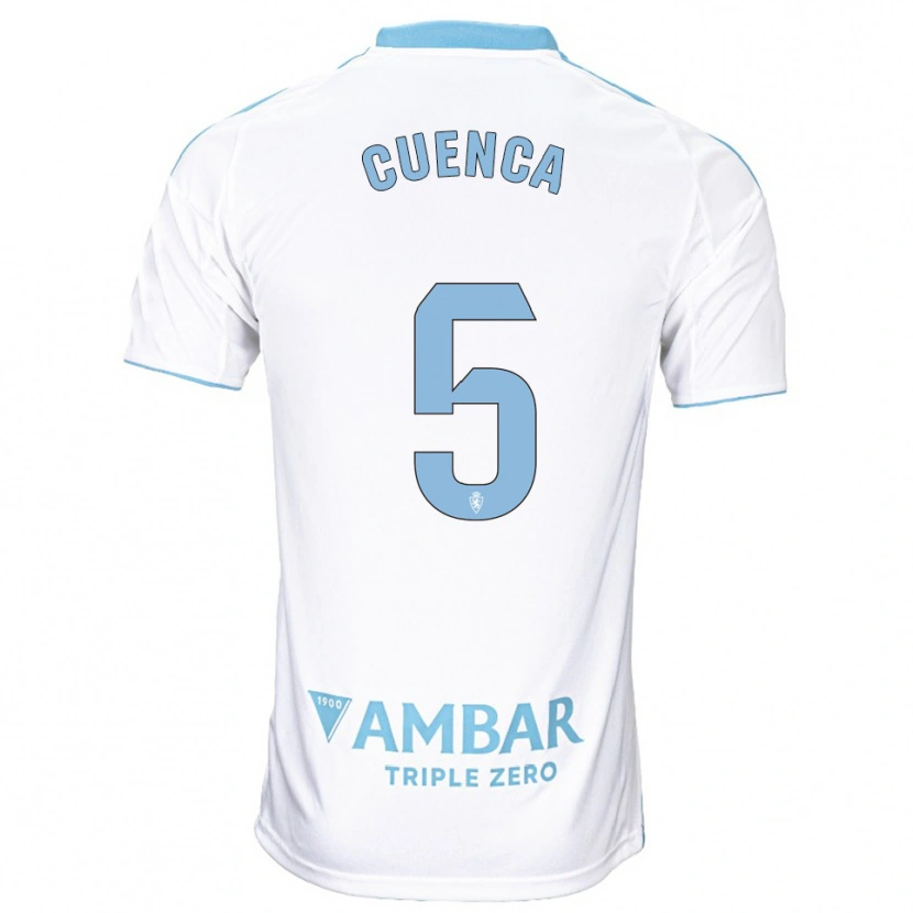 Danxen Kinderen Marcos Cuenca #5 Wit Hemelsblauw Thuisshirt Thuistenue 2025/26 T-Shirt