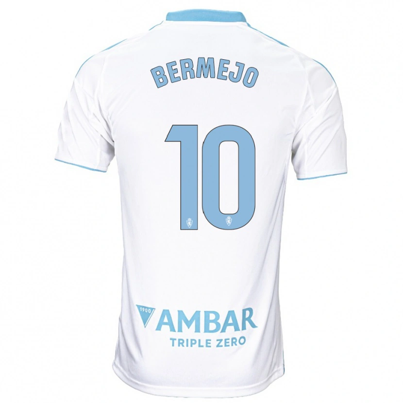 Danxen Kinderen Sergio Bermejo #10 Wit Hemelsblauw Thuisshirt Thuistenue 2025/26 T-Shirt