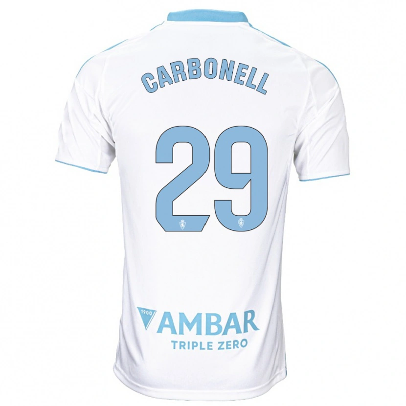 Danxen Kinderen Luis Carbonell #29 Wit Hemelsblauw Thuisshirt Thuistenue 2025/26 T-Shirt